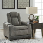 Ashley Furniture - Next-Gen Power Recliner - Slate - Dark Gray Faux Leather - Recliners - Additional View 1