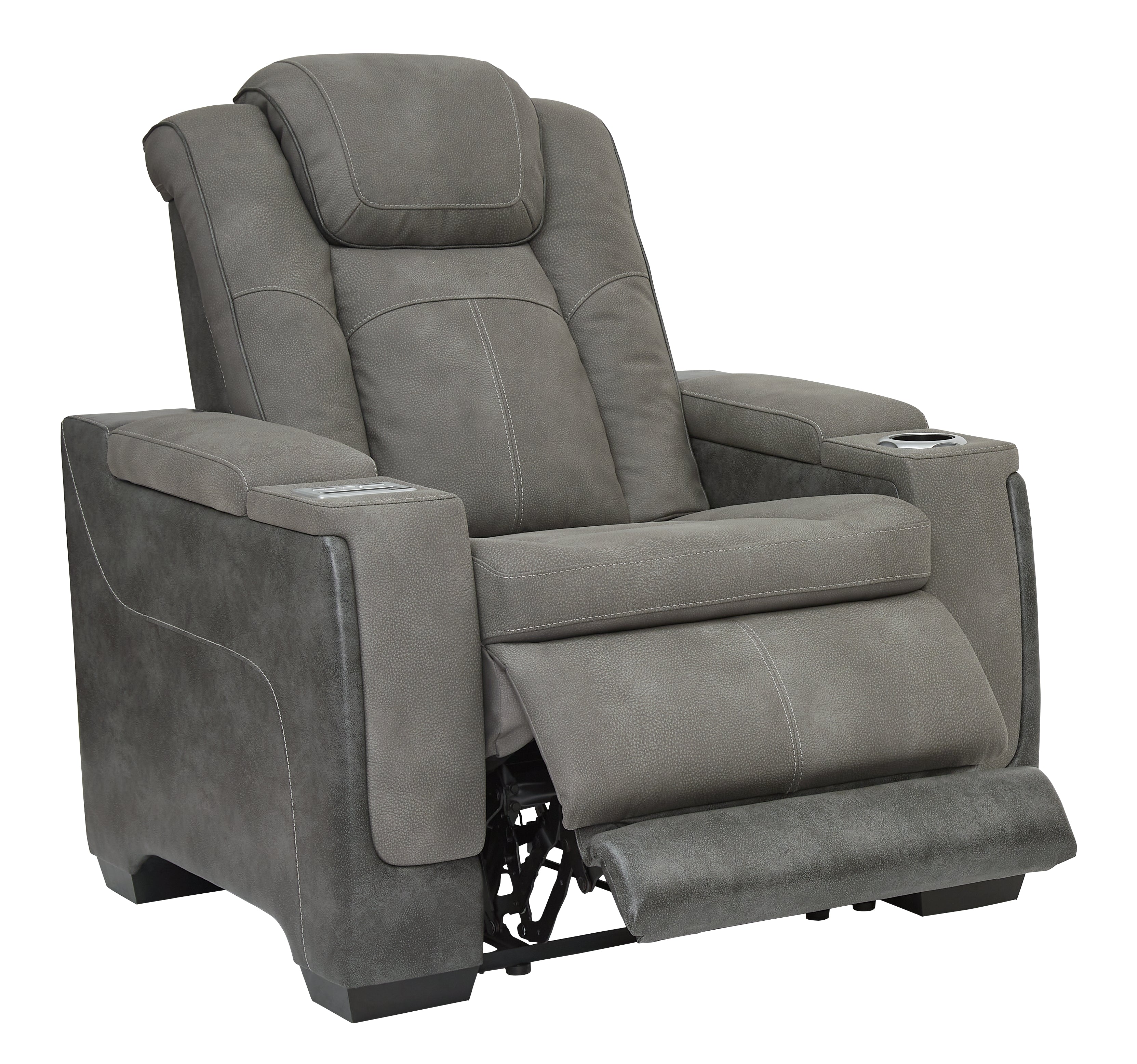 Ashley Furniture - Next-Gen Power Recliner - Slate - Dark Gray Faux Leather - Recliners - Additional View 2