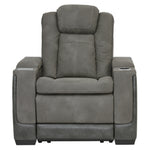 Ashley Furniture - Next-Gen Power Recliner - Slate - Dark Gray Faux Leather - Recliners - Additional View 3