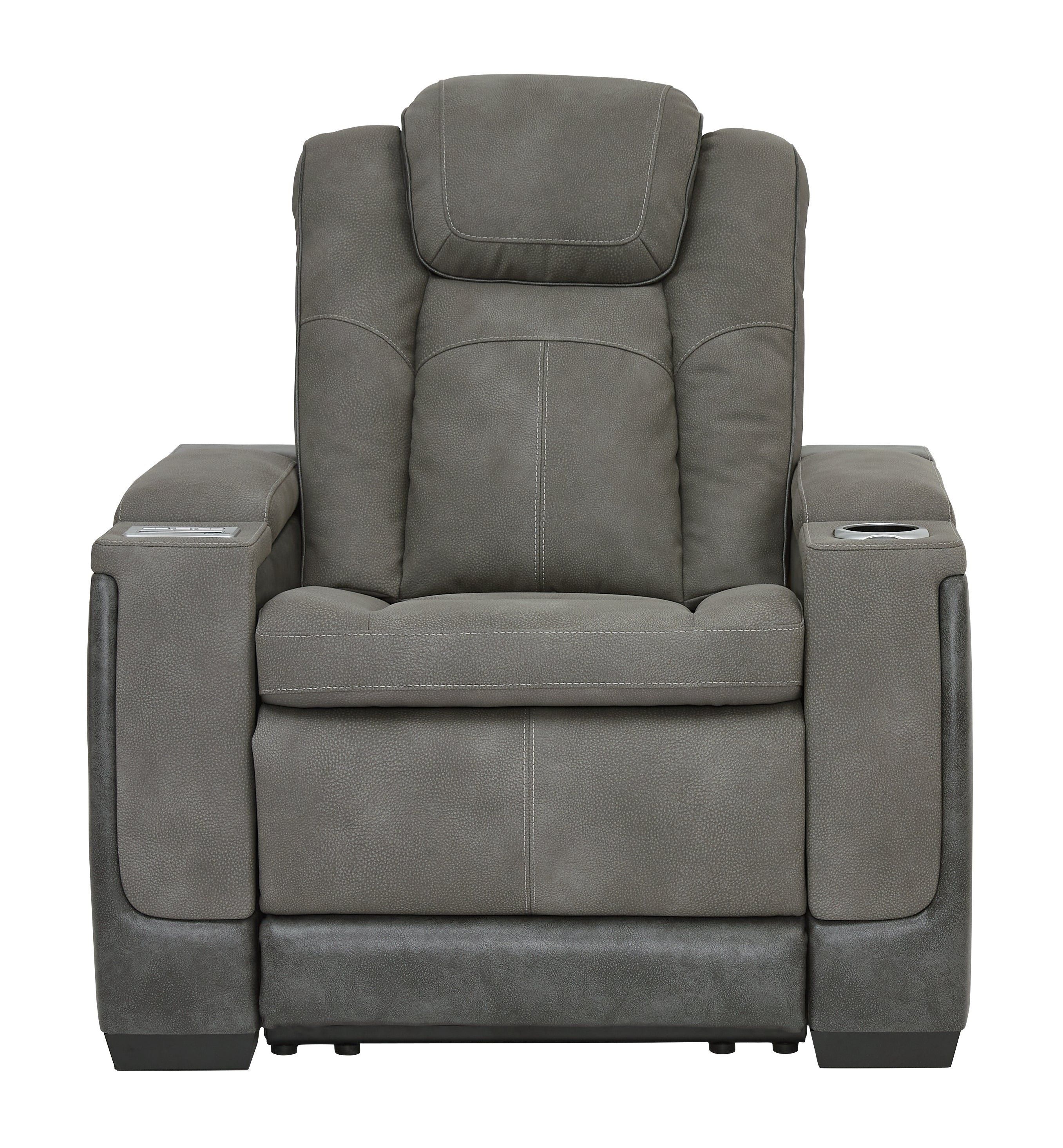 Ashley Furniture - Next-Gen Power Recliner - Slate - Dark Gray Faux Leather - Recliners - Additional View 3