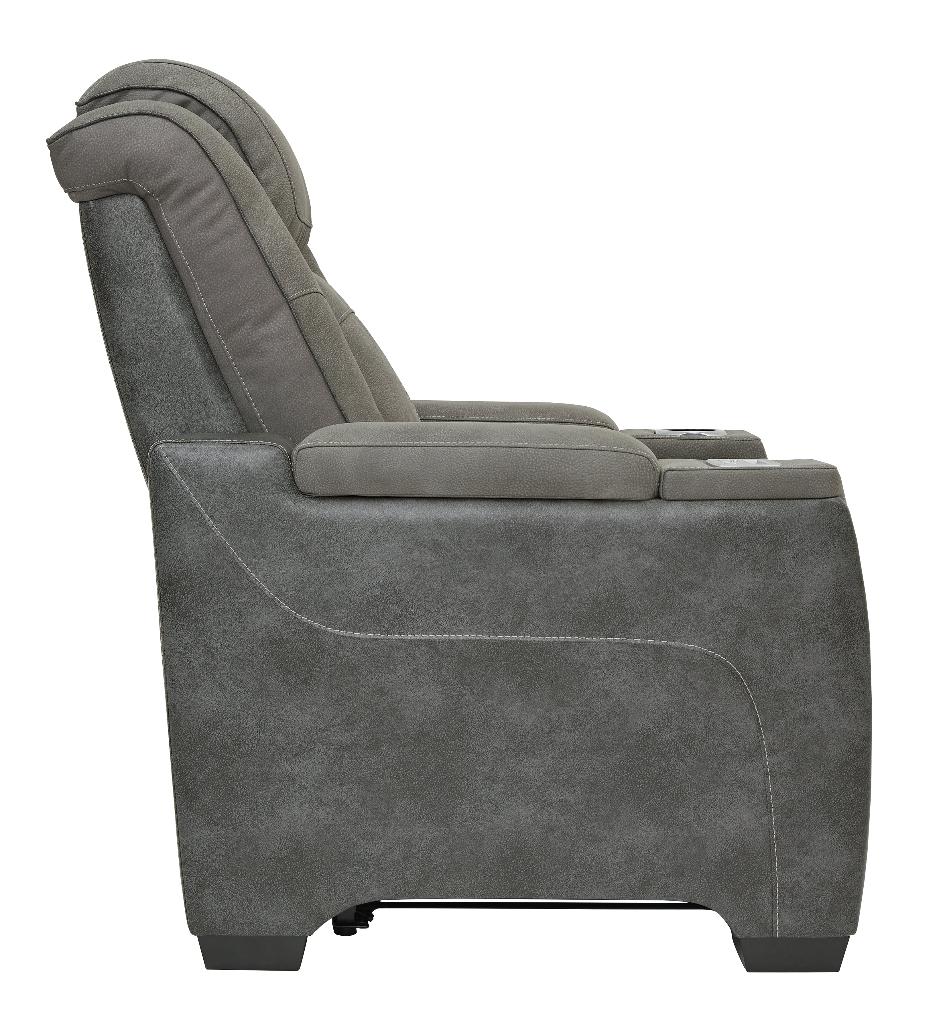 Ashley Furniture - Next-Gen Power Recliner - Slate - Dark Gray Faux Leather - Recliners - Additional View 4