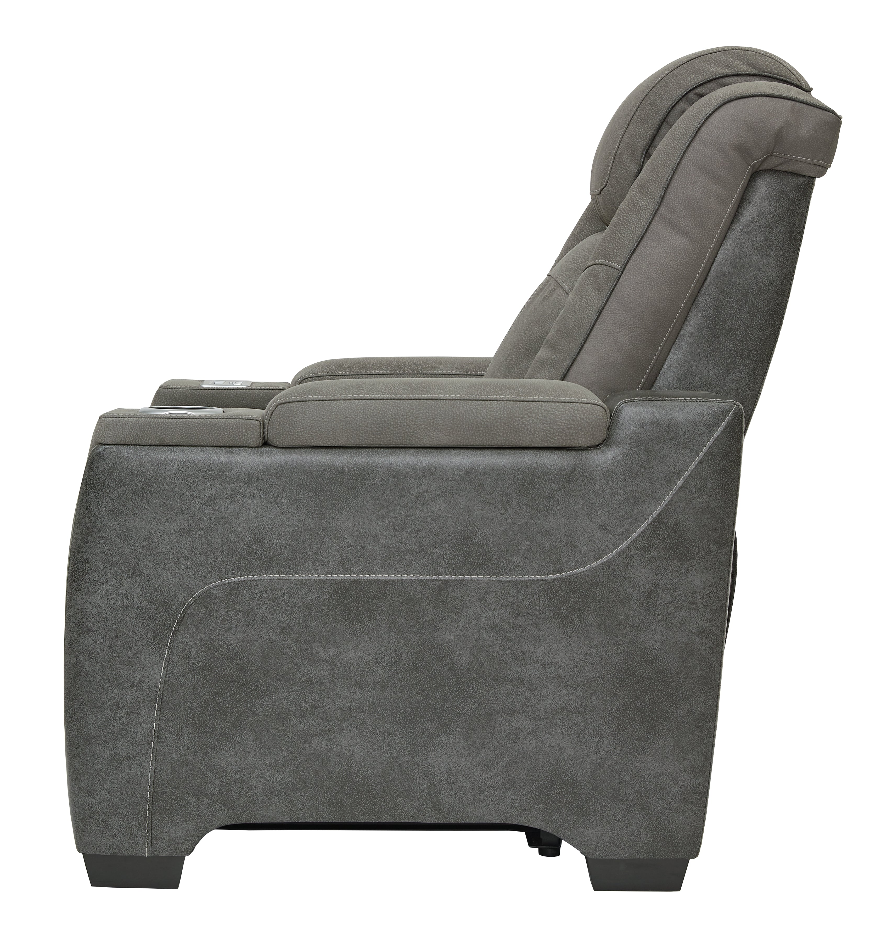 Ashley Furniture - Next-Gen Power Recliner - Slate - Dark Gray Faux Leather - Recliners - Additional View 6
