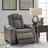 Ashley Furniture - Next-Gen Power Recliner - Slate - Dark Gray Faux Leather - Recliners - Additional View 7