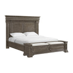 Elements International - KINGS COURT GREY KING BED - Dark Gray Wood - Beds