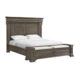 Elements International - KINGS COURT GREY KING BED - Dark Gray Wood - Beds