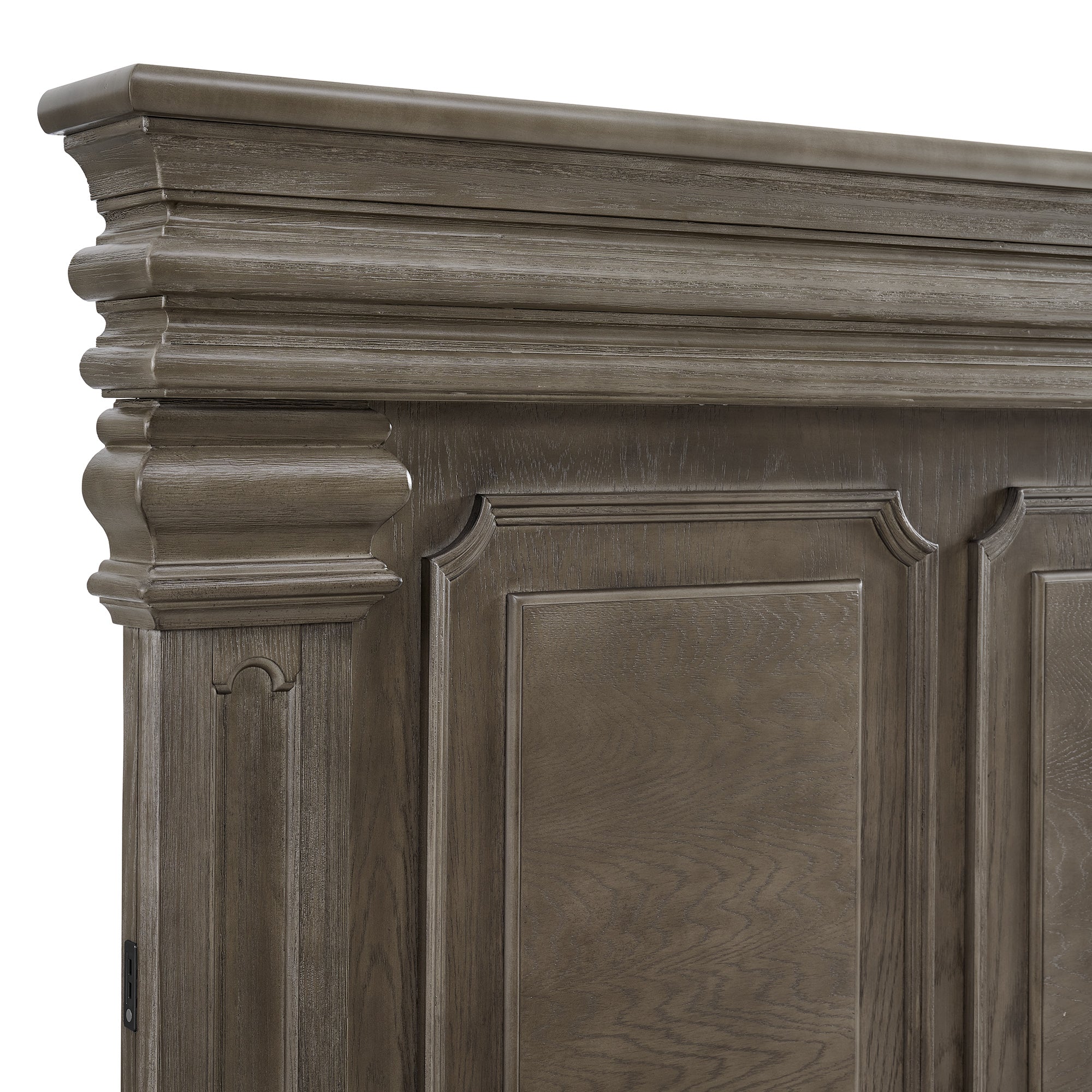 Elements International - KINGS COURT GREY KING BED - Dark Gray Wood - Beds - Additional View 1