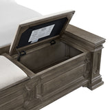 Elements International - KINGS COURT GREY KING BED - Dark Gray Wood - Beds - Additional View 4