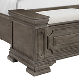 Elements International - KINGS COURT GREY KING BED - Dark Gray Wood - Beds - Additional View 5