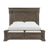 Elements International - KINGS COURT GREY KING BED - Dark Gray Wood - Beds - Additional View 7