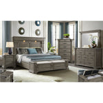 Elements International - KINGS COURT GREY KING BED - Dark Gray Wood - Beds - Additional View 8