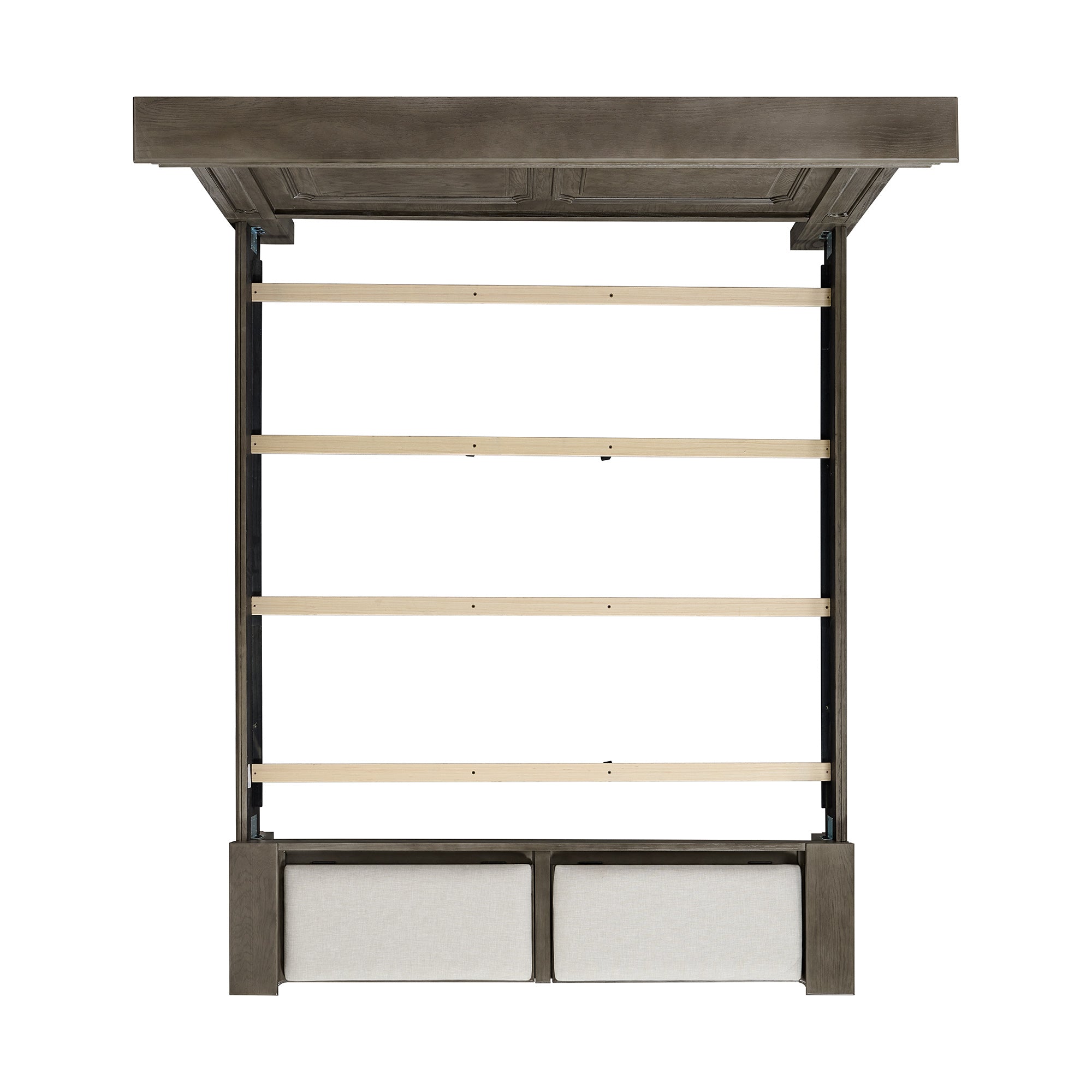 Elements International - KINGS COURT GREY KING BED - Dark Gray Wood - Beds - Additional View 9