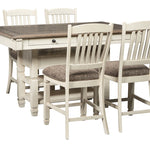 Ashley Furniture - Bolanburg 5 Piece Pub Dining Set - Beige Fabric|Wood - Dining Room Sets
