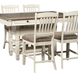 Ashley Furniture - Bolanburg 5 Piece Pub Dining Set - Beige Fabric|Wood - Dining Room Sets