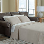 Ashley Furniture - ROXMERE UMBER QUEEN SLEEPER - Dark Brown Faux Leather - Sofas - Additional View 1