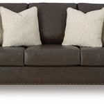 Ashley Furniture - ROXMERE UMBER QUEEN SLEEPER - Dark Brown Faux Leather - Sofas - Additional View 2