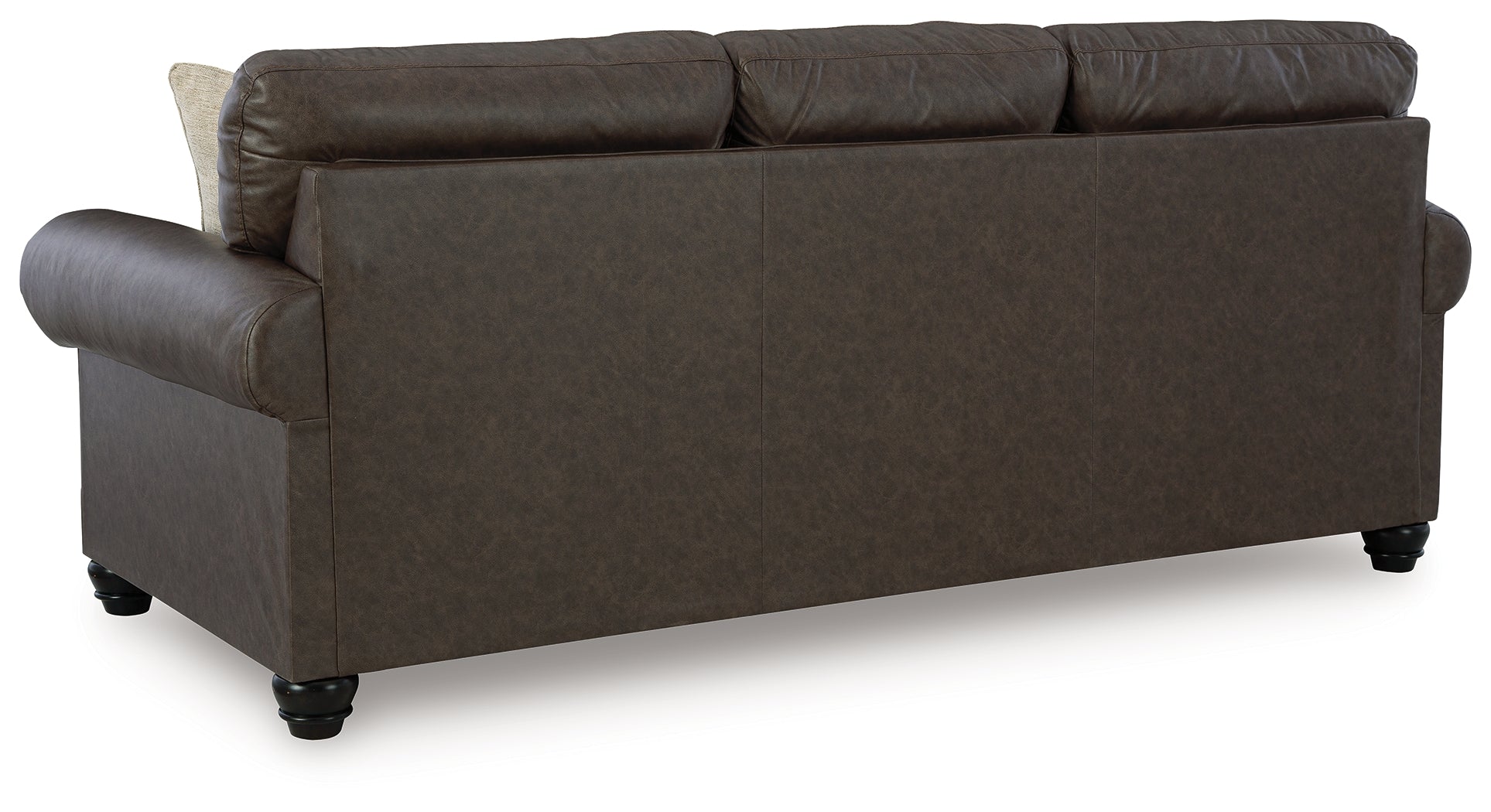 Ashley Furniture - ROXMERE UMBER QUEEN SLEEPER - Dark Brown Faux Leather - Sofas - Additional View 4