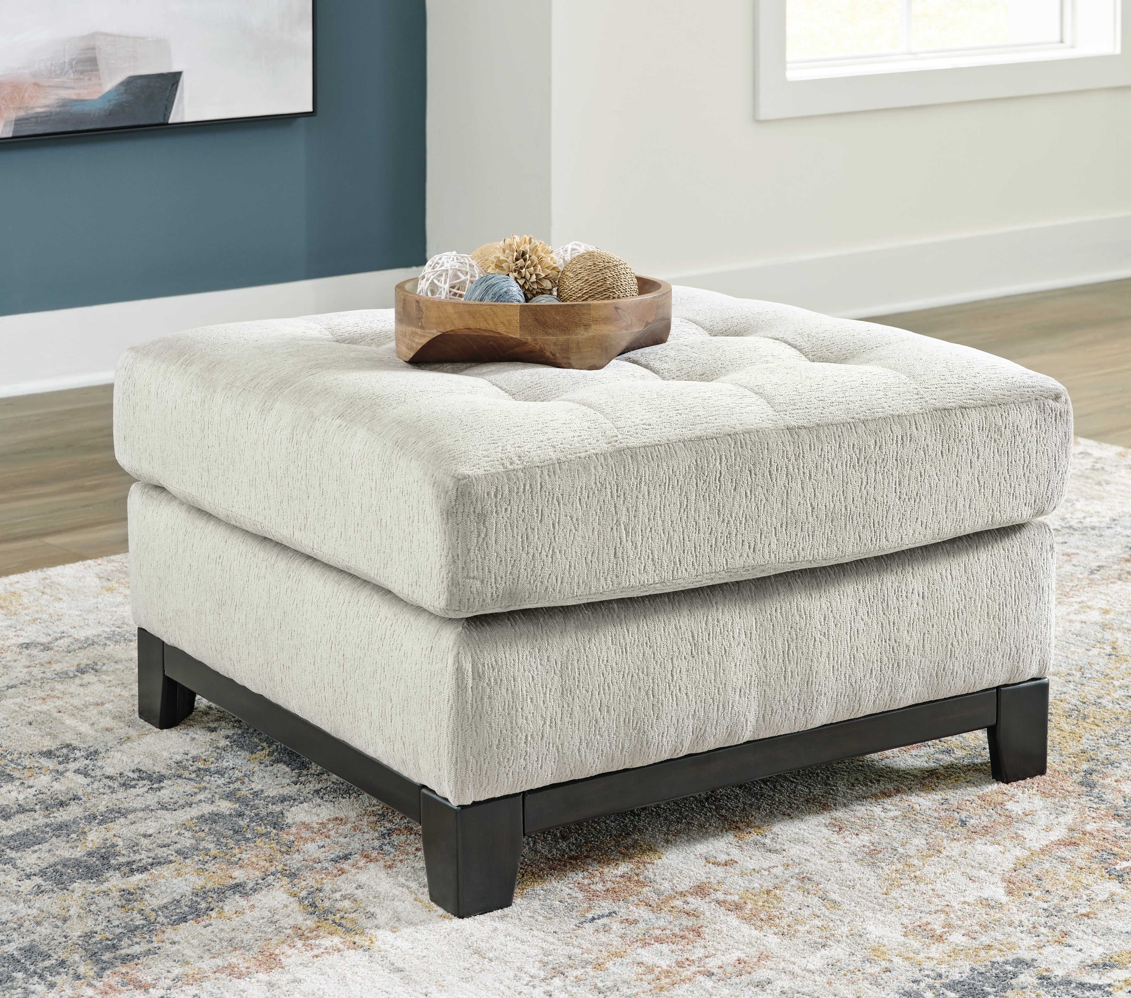 Ashley Furniture - MAXON PLACE STONE OVERSIZED OTTOMAN - Beige Fabric - Ottomans - Additional View 1
