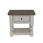 International Furniture Direct - STONE NIGHTSTAND - Beige|Dark Gray Wood - Nightstands - Additional View 1