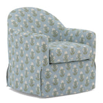 Floral-patterned armchair on a white background