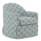 Floral-patterned armchair on a white background