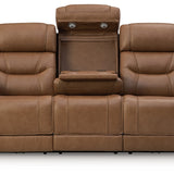 Ashley Furniture - DREAMER POWER RECLINING SOFA W/ AUDIO - Light Brown Leather Match - Sofas - Additional View 3