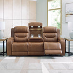 Ashley Furniture - DREAMER POWER RECLINING SOFA W/ AUDIO - Light Brown Leather Match - Sofas - Additional View 5