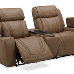 Boston Leather Power Loveseat With Refrigerator Console - Sand - Additional View 1