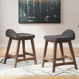 Ashley Furniture - LYNCOTT CHARCOAL 24" BARSTOOL - Dark Gray Fabric|Wood - Stools