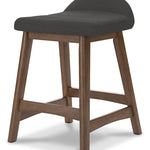 Ashley Furniture - LYNCOTT CHARCOAL 24" BARSTOOL - Dark Gray Fabric|Wood - Stools - Additional View 3