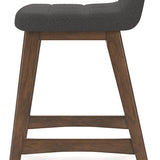 Ashley Furniture - LYNCOTT CHARCOAL 24" BARSTOOL - Dark Gray Fabric|Wood - Stools - Additional View 4