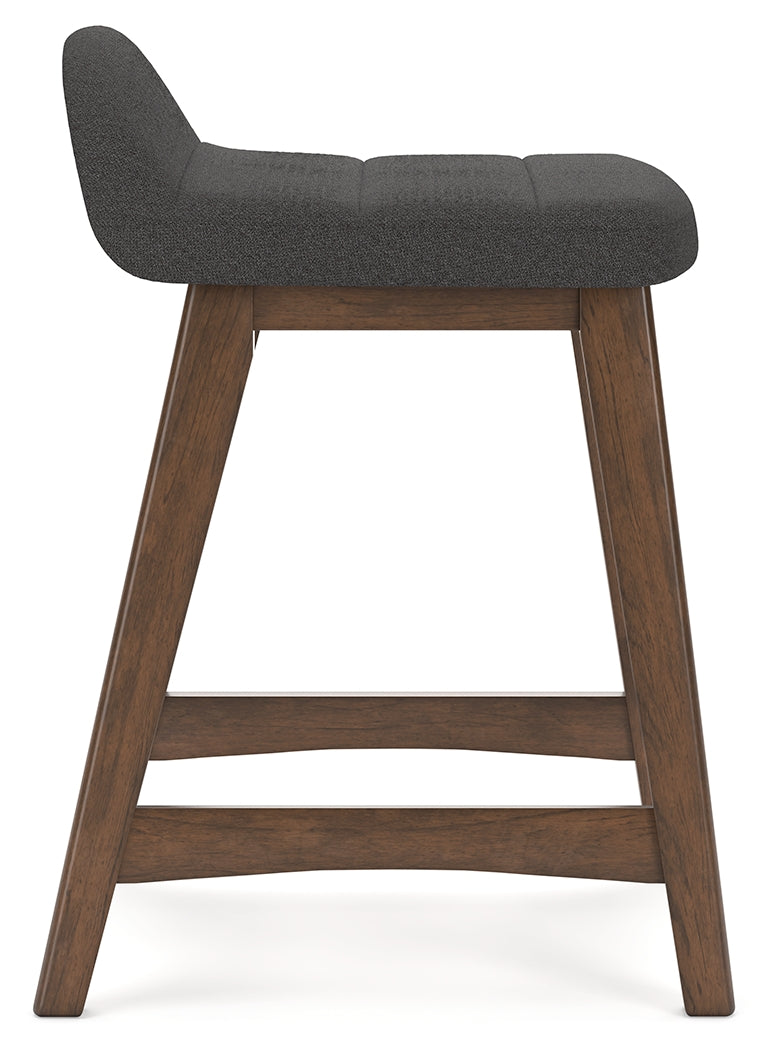 Ashley Furniture - LYNCOTT CHARCOAL 24" BARSTOOL - Dark Gray Fabric|Wood - Stools - Additional View 5