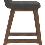 Ashley Furniture - LYNCOTT CHARCOAL 24" BARSTOOL - Dark Gray Fabric|Wood - Stools - Additional View 5