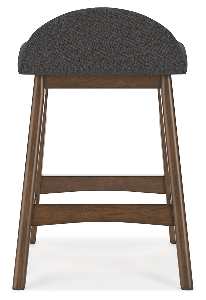 Ashley Furniture - LYNCOTT CHARCOAL 24" BARSTOOL - Dark Gray Fabric|Wood - Stools - Additional View 6