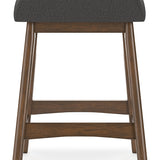 Ashley Furniture - LYNCOTT CHARCOAL 24" BARSTOOL - Dark Gray Fabric|Wood - Stools - Additional View 6