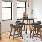 Ashley Furniture - LYNCOTT CHARCOAL 24" BARSTOOL - Dark Gray Fabric|Wood - Stools - Additional View 7