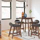 Ashley Furniture - LYNCOTT CHARCOAL 24" BARSTOOL - Dark Gray Fabric|Wood - Stools - Additional View 7