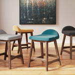 Ashley Furniture - LYNCOTT CHARCOAL 24" BARSTOOL - Dark Gray Fabric|Wood - Stools - Additional View 8