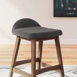 Ashley Furniture - LYNCOTT CHARCOAL 24" BARSTOOL - Dark Gray Fabric|Wood - Stools - Additional View 9