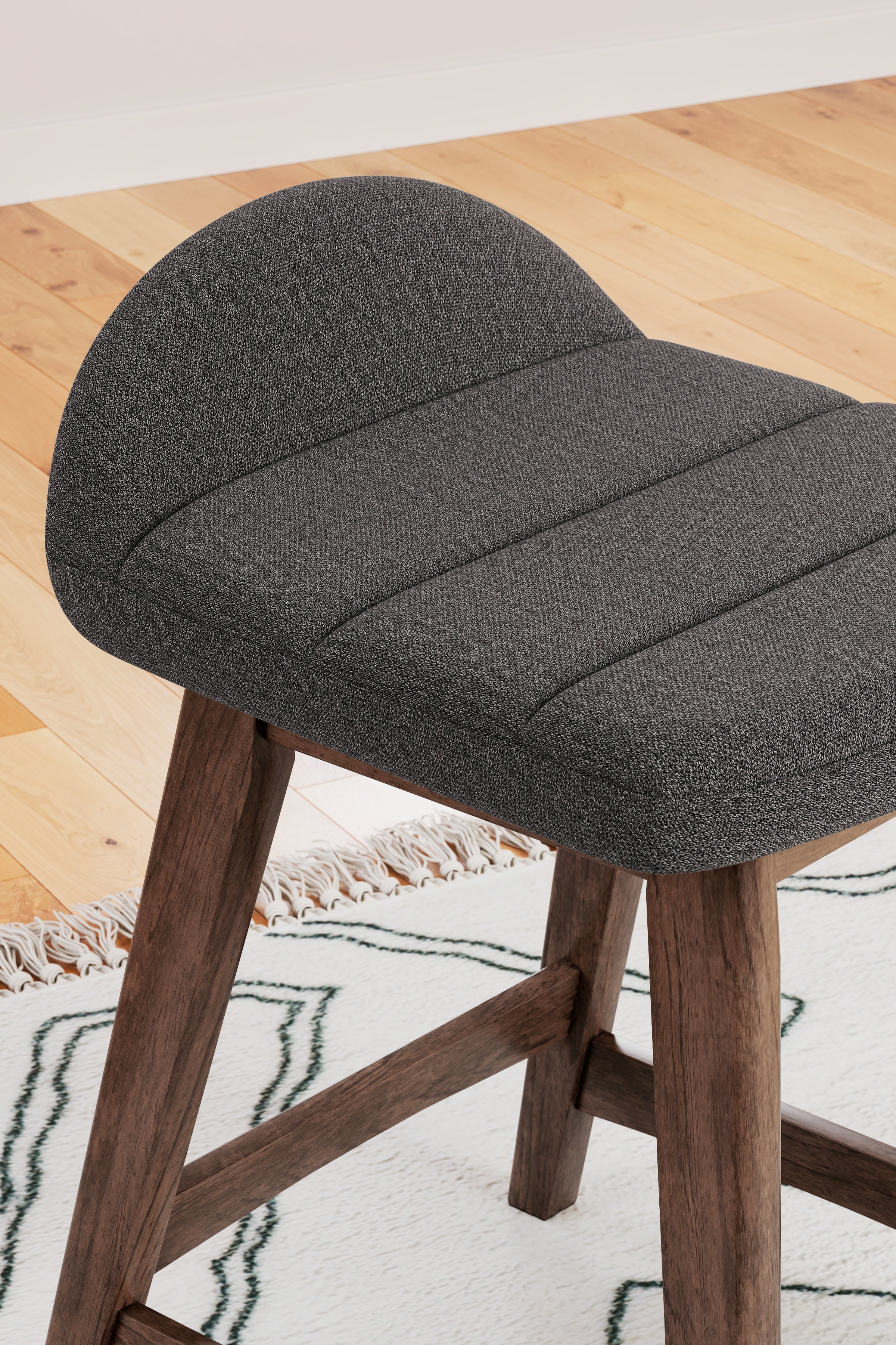 Ashley Furniture - LYNCOTT CHARCOAL 24" BARSTOOL - Dark Gray Fabric|Wood - Stools - Additional View 10