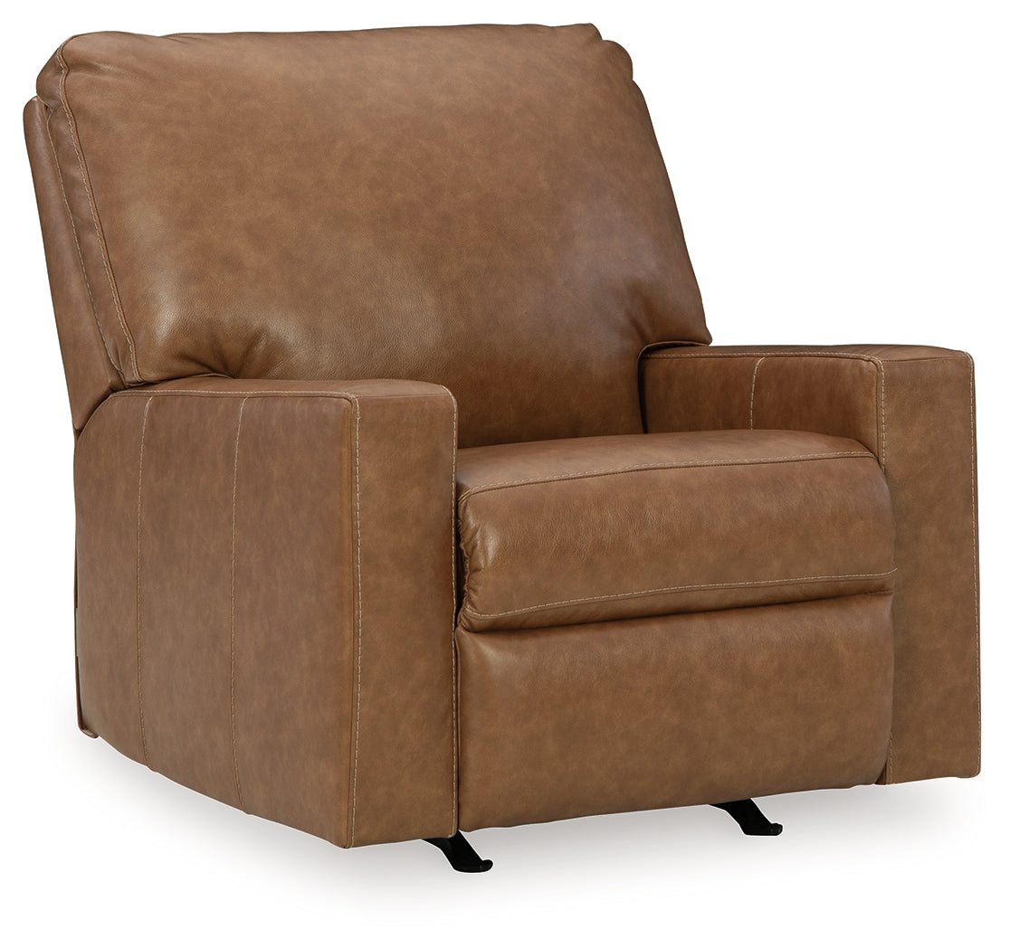 Ashley Furniture - BOLSENA CARAMEL LEATHER RECLINER - Light Brown Leather Match - Recliners