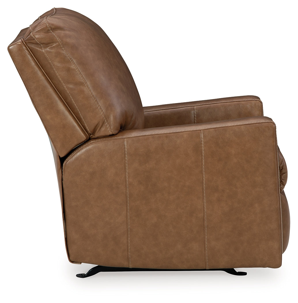 Ashley Furniture - BOLSENA CARAMEL LEATHER RECLINER - Light Brown Leather Match - Recliners - Additional View 4