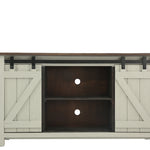 Sterling Barn Door Media Console - Aged Gray/Tobacco