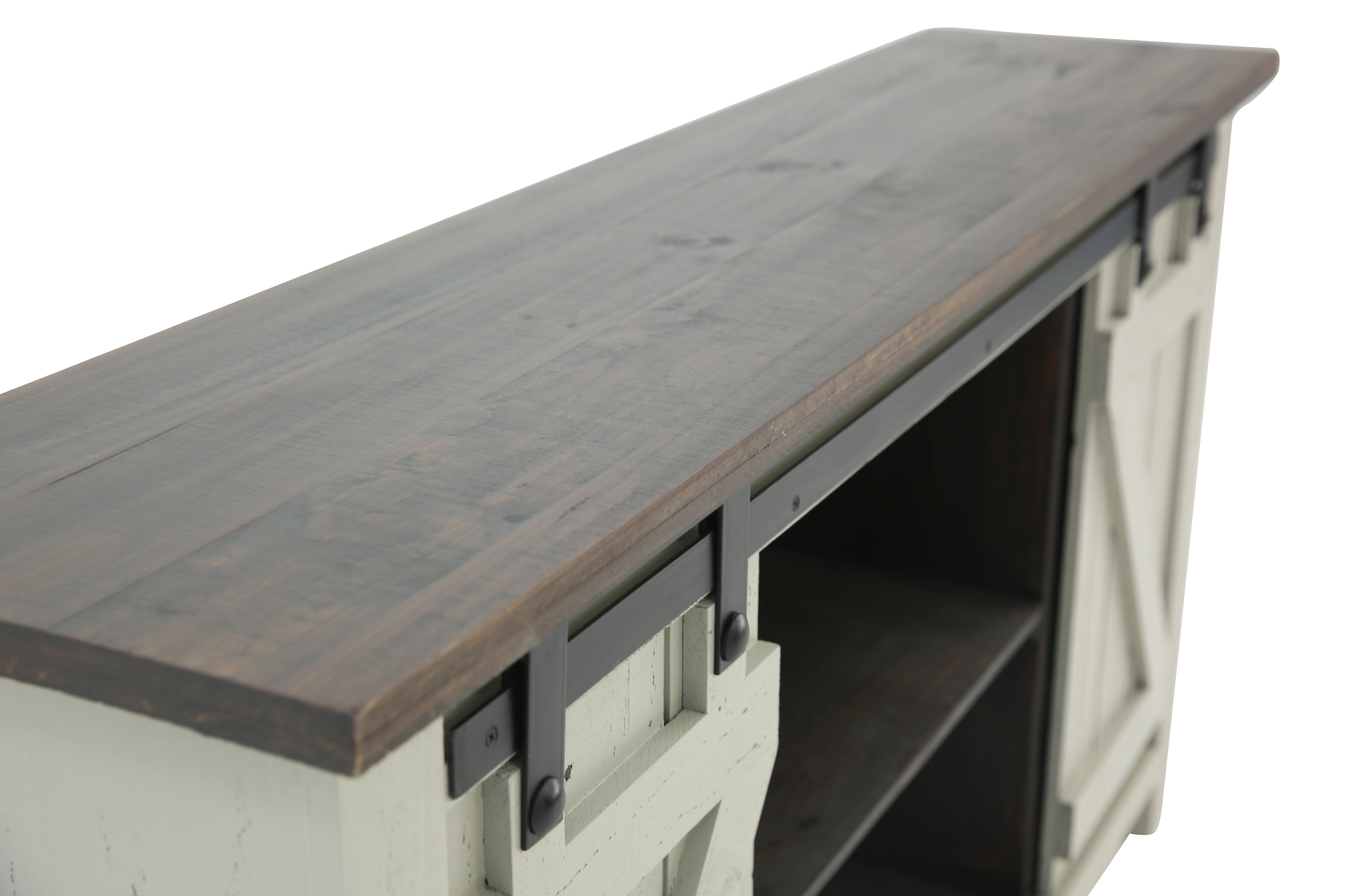 Sterling Barn Door Media Console - Aged Gray/Tobacco - Additional View 2