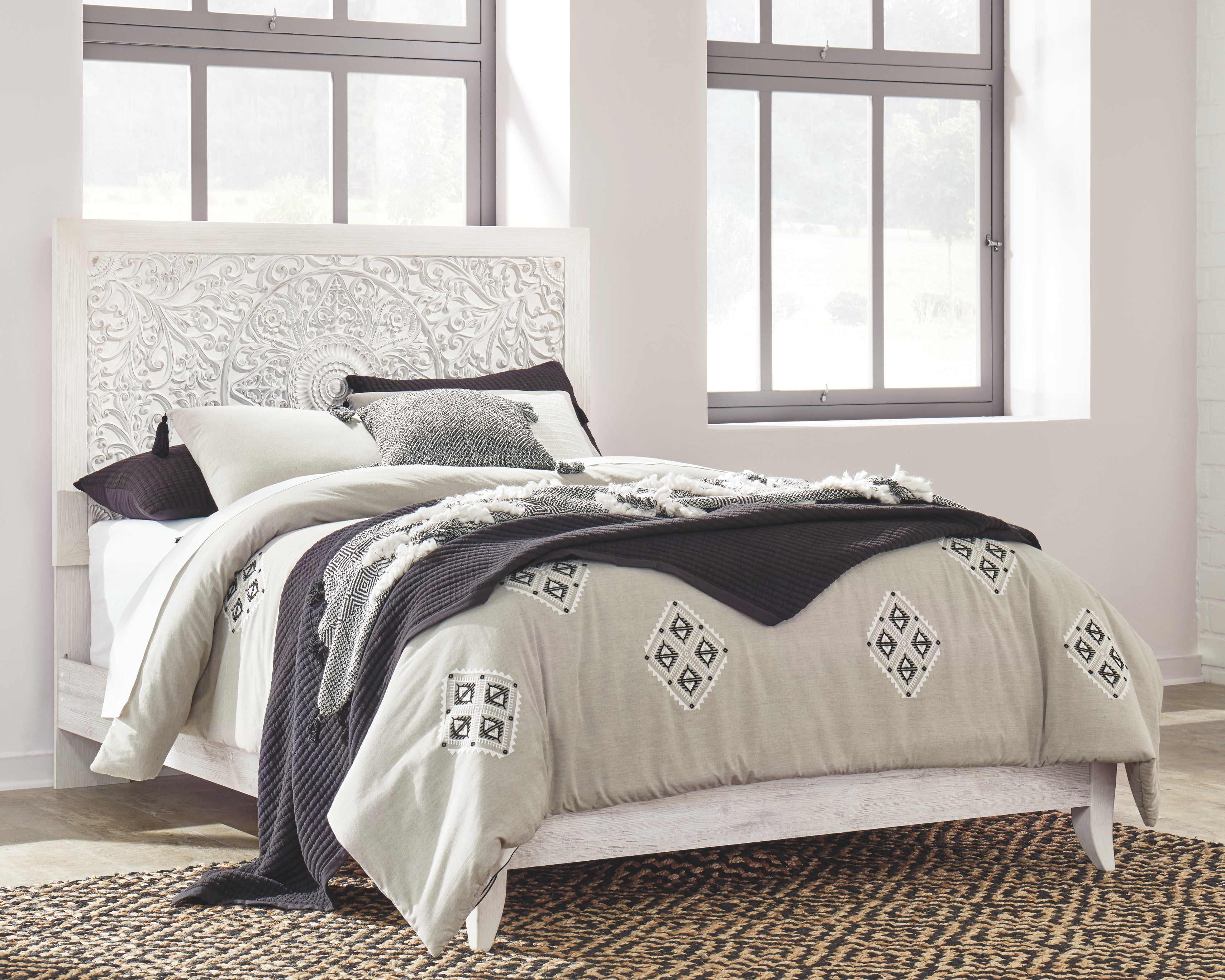 Ashley Furniture - Paxberry Queen Panel Bed - White Wood - Beds - Additional View 1