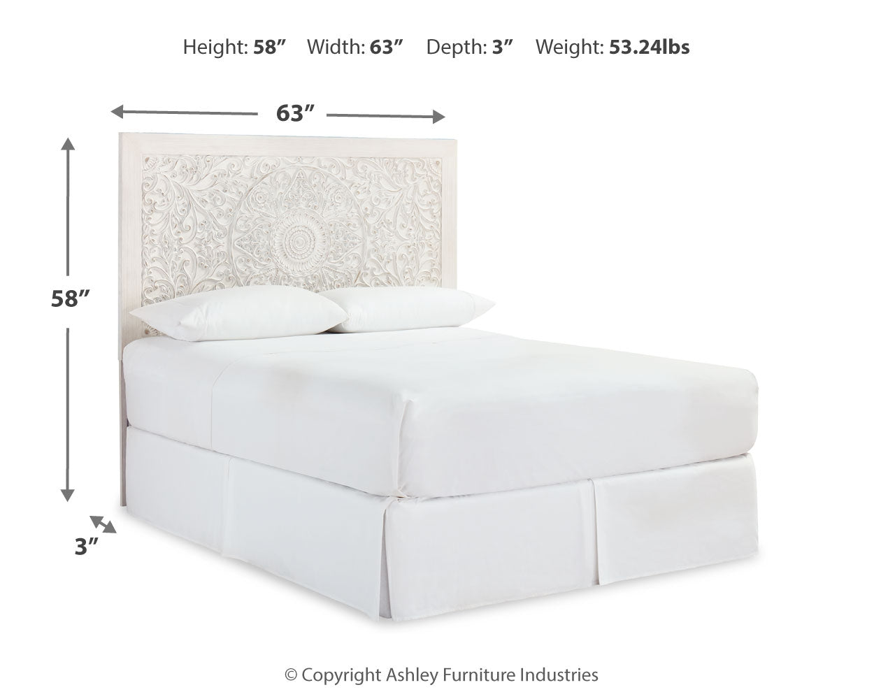 Ashley Furniture - Paxberry Queen Panel Bed - White Wood - Beds - Additional View 3