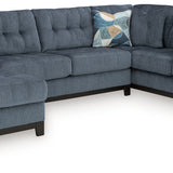 Ashley Furniture - MAXON PLACE NAVY 3 PIECE SECTIONAL - Blue Fabric - Sectionals