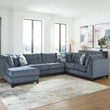 Ashley Furniture - MAXON PLACE NAVY 3 PIECE SECTIONAL - Blue Fabric - Sectionals - Additional View 1