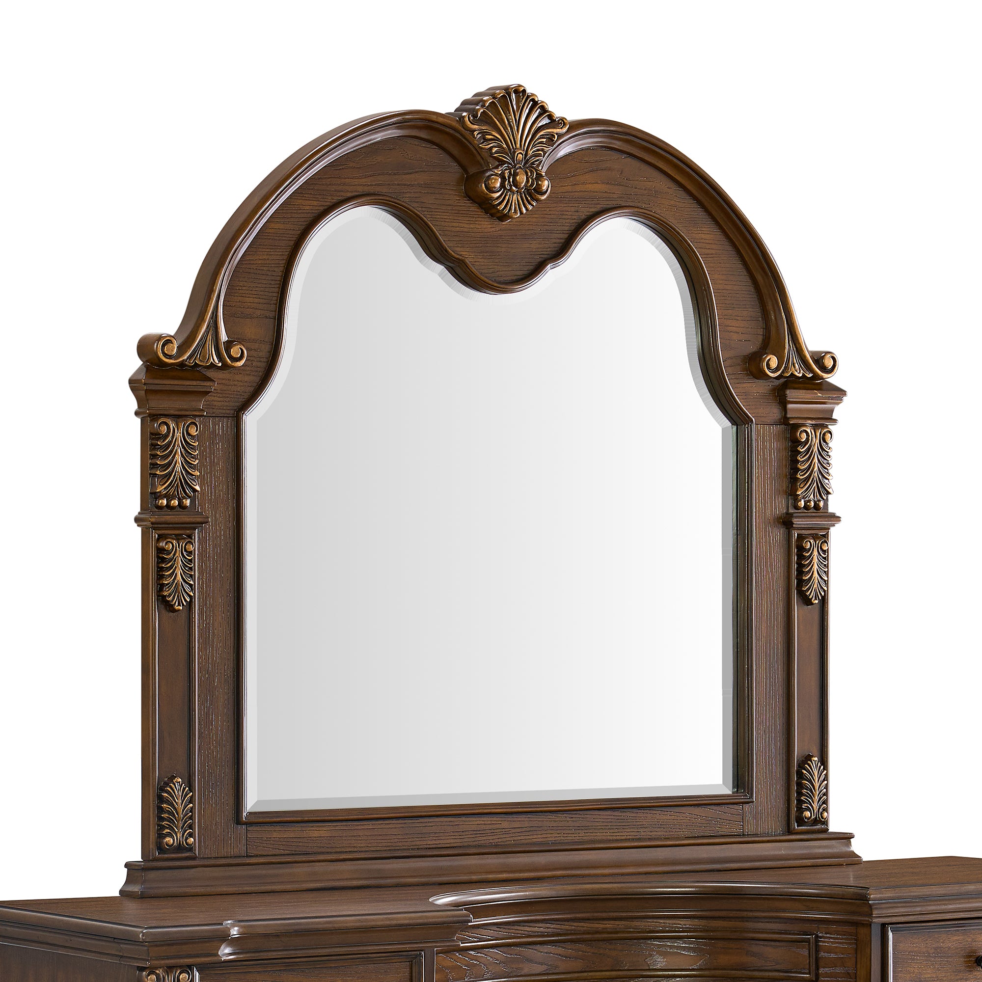 Elements International - CADENZA BROWN DRESSER AND MIRROR - Dark Brown Wood|Mirror - Dresser & Mirror - Additional View 3