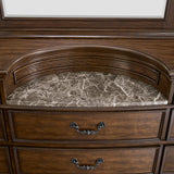Elements International - CADENZA BROWN DRESSER AND MIRROR - Dark Brown Wood|Mirror - Dresser & Mirror - Additional View 5