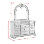 Elements International - CADENZA BROWN DRESSER AND MIRROR - Dark Brown Wood|Mirror - Dresser & Mirror - Additional View 12